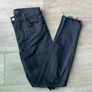 J Brand Alana High Rise Crop Distressed Jeans